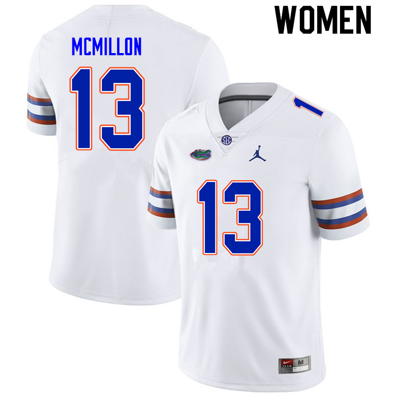 Women #13 Donovan McMillon Florida Gators College Football Jerseys Sale-White